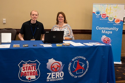 Staff sitting at a table