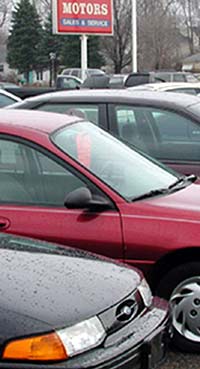 Vehicles at car dealership