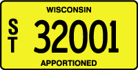 Apportioned semi truck plate