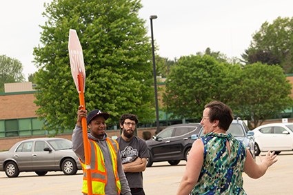 An HCST student during training.