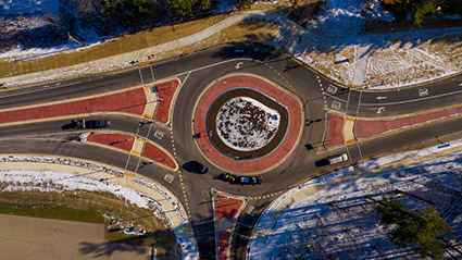 WIS 47 roundabout