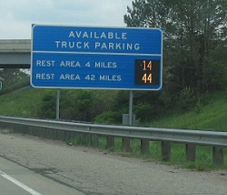 Truck parking sign