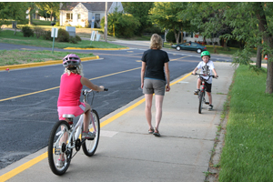 Riding bike on sidewalk incorrect