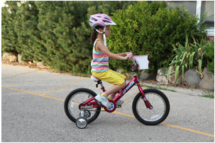 Bicycle rider with proper footwear