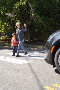 Pedestrians in crosswalk