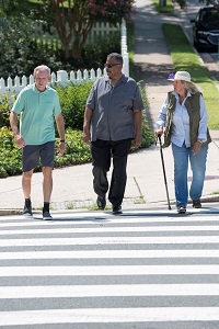 Pedestrians crossing a street