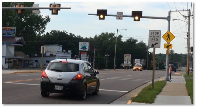 Car waiting at stoplight