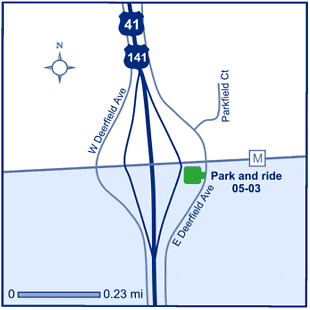 Map of Brown County park and ride lot Howard/Suamico (US 41/US 141/County M) #0503