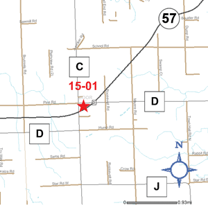 Map of Door County park and ride lot Brussels (WIS 57/County C) #1501