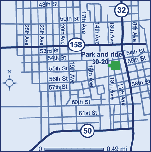 Kenosha County park and ride lot Kenosha - Metra Train Station (SW of WIS 158/WIS 32) #30-20