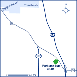 Lincoln County park and ride lot Tomahawk (US 51/County S) #3501