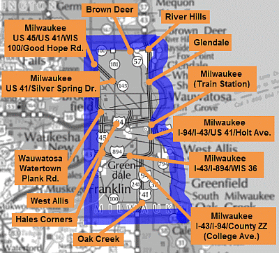 Milwaukee County park and ride lots