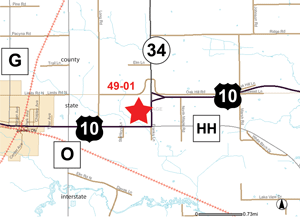 Map of Portage County Park and ride lot Junction City (US 10/WIS 34) #4901