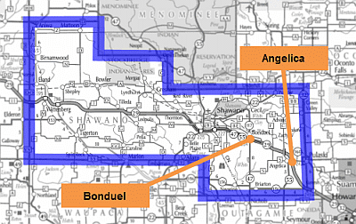 Shawano County park and ride lots