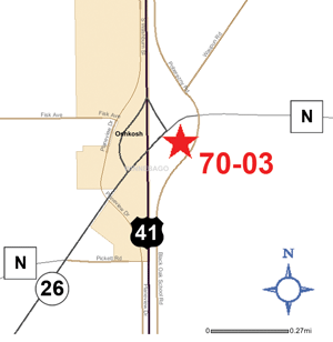 Map of Winnebago County park and ride S of Oshkosh (US 41/WIS 26) #7003