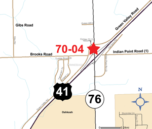 Map of Winnebago County park and ride N of Oshkosh (US 41/WIS 76) #7004