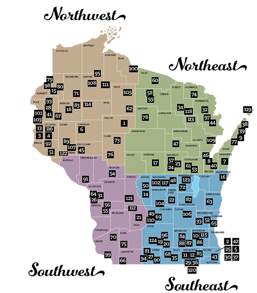 Rustic Roads regional map